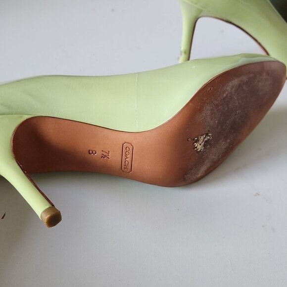 COACH | Patent Leather Herls Rounded Toe In Mint Green Sz 7.5B - Picture 5 of 5